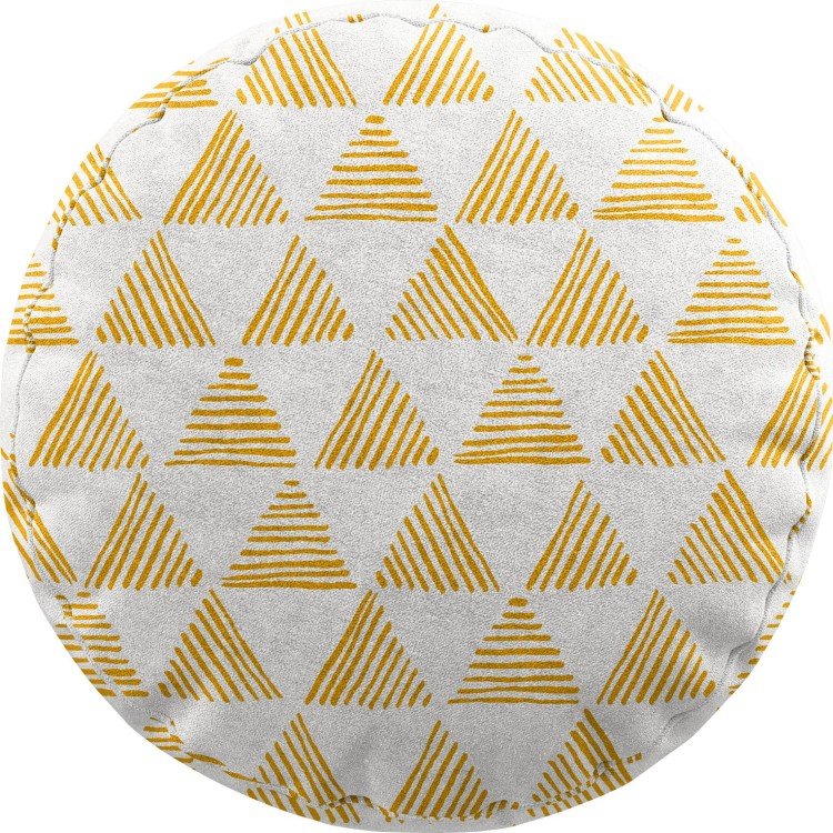 Подушка круглая Cortin «Желтые треугольники»