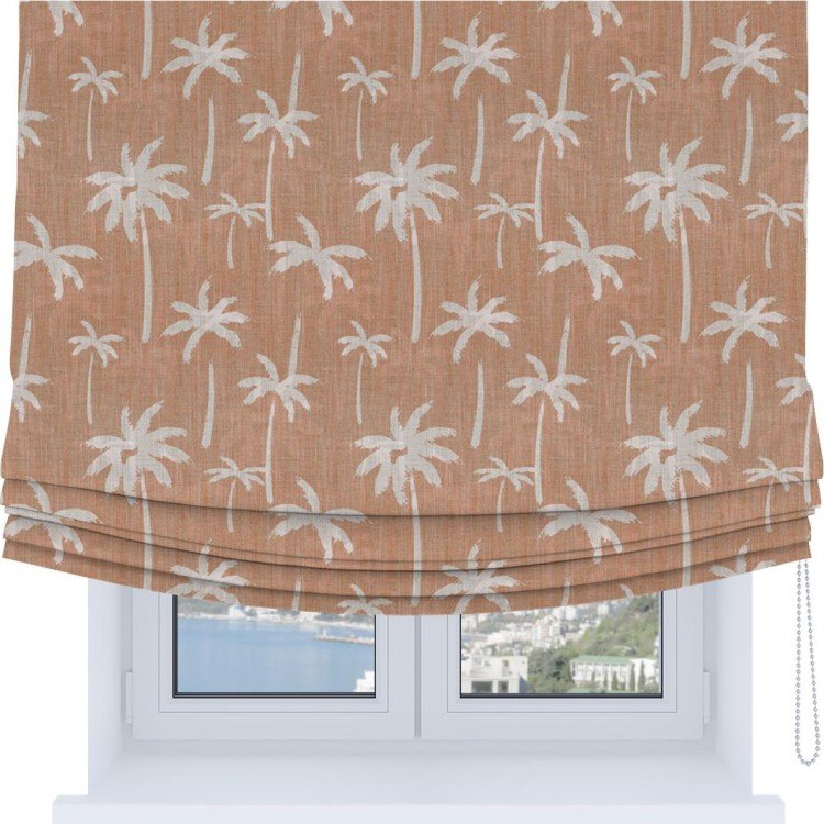Римская штора Soft с мягкими складками, «Пальмы на закате»