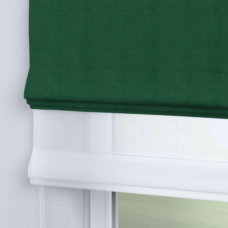 Римская штора «Кортин» день-ночь, ткань вельвет зелёный