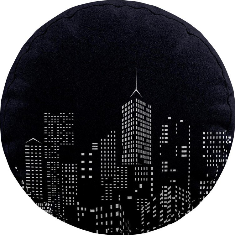 Подушка круглая Cortin «Ночной город»